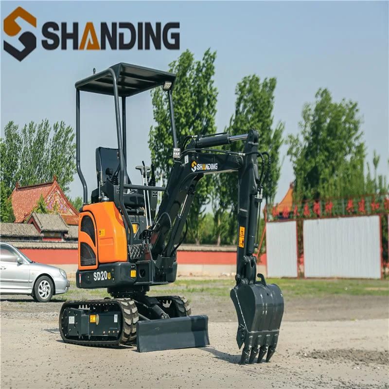 CE EPA Compact Hydraulic Household Electric Diesel Engine Backhoe Machine Spare Parts Rubber Crawler Micro/Mini/Small/Smallest 1 Ton 2 Ton Excavators for Garden