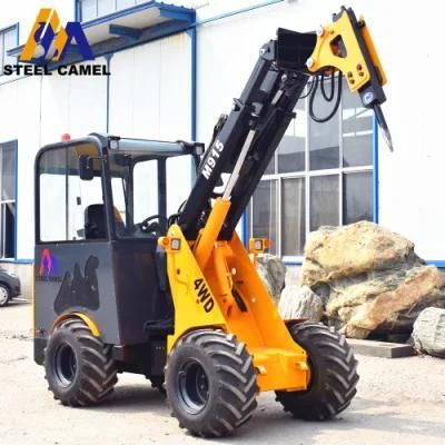 Engineering Construction Machinery Mini Towable Backhoe Tractor with Concrete Breakers Attachment