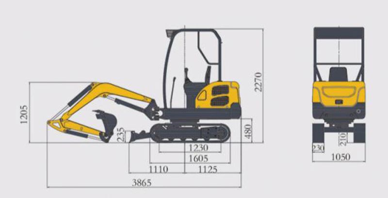 Kubota Koop EU 5 Engine Mini Cabin Crawler Excavator 1.8 Ton Digger with Bucket 0.06cbm