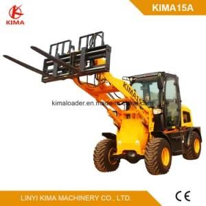 Hot Sale Kima15A Ce Mini Loader with Parallel Linkage 1.5 Ton Loading Capacity