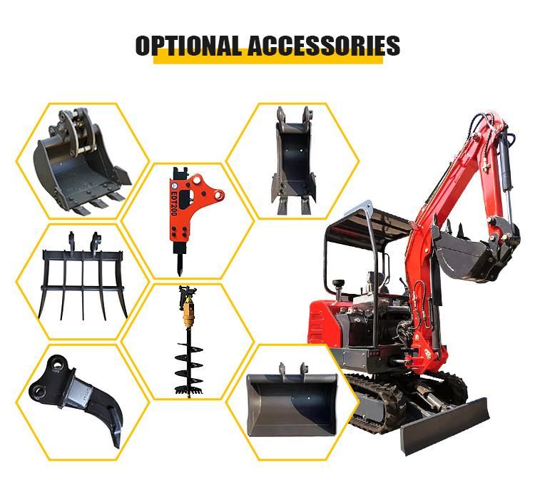 Retracting Shoes Mini Small Hydraulic Crawler Excavator with 2.5 Ton