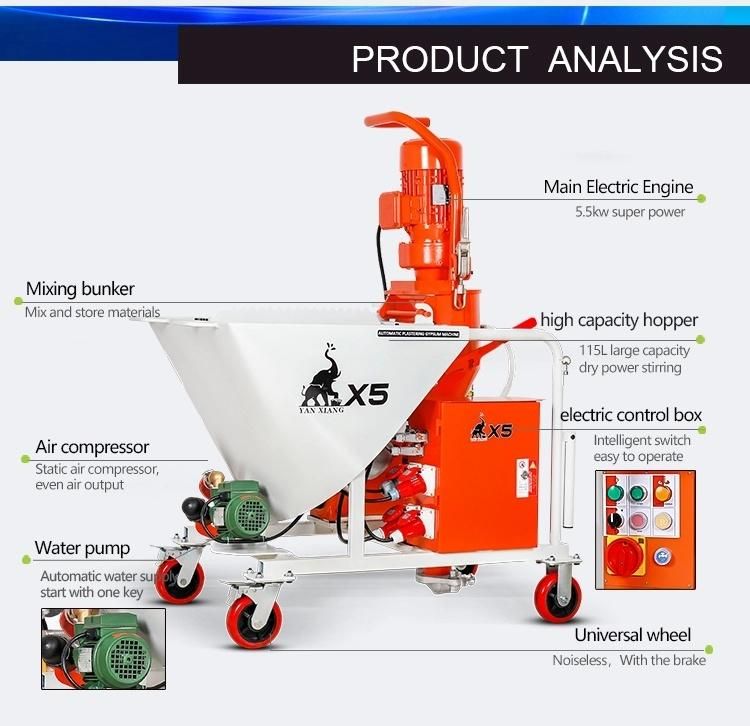 X5 Strong Stator and Rotor Hot Sale Gypsum Plastering Machine