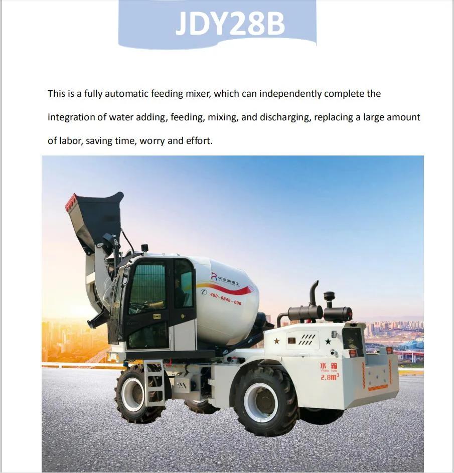 Construction Equipment High Speed Self Loading Horizontal Portable Mobile Diesel Cement Blender Mixing Machinery Mobile Concrete Transit Mixer Truck Machine