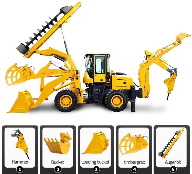 36kn Loader Breakout Force Backhoe Loader with 0.5m3 Loader Capacity