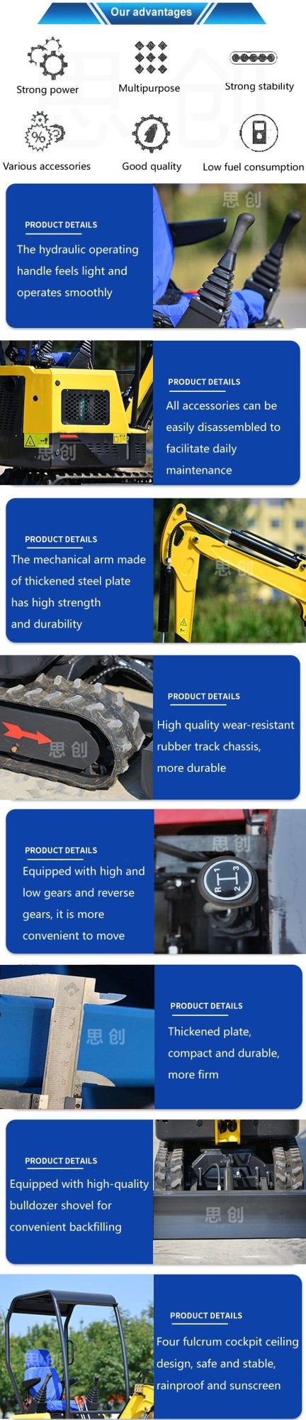 Mini Hydraulic Crawler Excavator Digging Machine for Garden or Farm