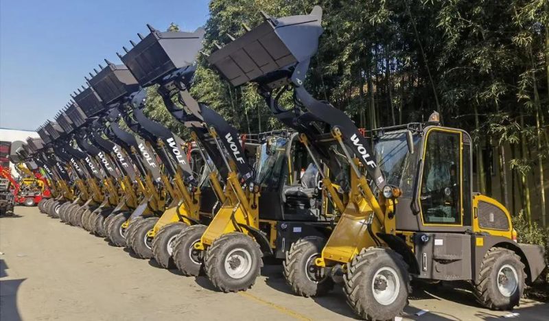 Chineses Supplier Wolf with Euro5 Engine CE/Rops/Fops Mini Loader Front End Loader for 1.5t/1.6t