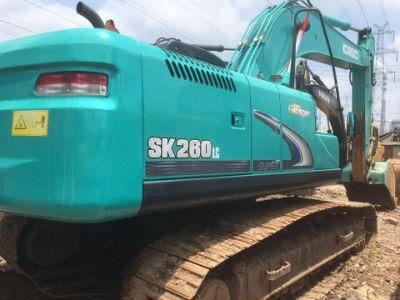 Used Kobelco Sk260 Crawler Excavator with Hydraulic Breaker Line and Hammer in Good Condition