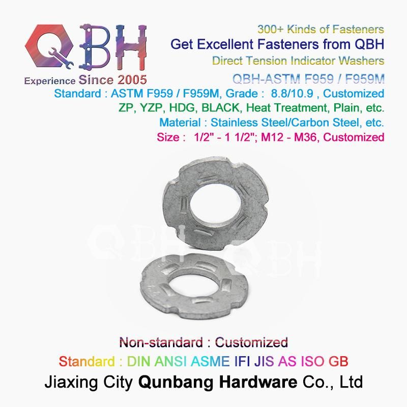 Qbh Customized OEM ODM ASTM F959 F959m Direct Tension Indicator Dacromet Black HDG Zp Yzp Plain Geomet Heat Treatment Washers Shims for A325 / A490 Bolt