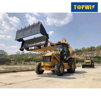 4WD Compact Utility Farm Tractor Backhoe and Front End Loader with 4 In1 Bucket