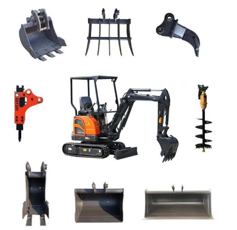 China High Standard 2 T Small Backhoe Digger Fw20u Mini Hydraulic Pump Rubber Crawler Track Excavators Cheap Price for Sale
