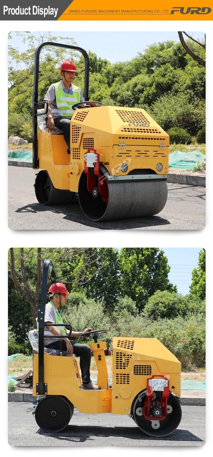 Double Drum Ride on Vibratory Roller Mini Asphalt Roller for Sale Fyl-860