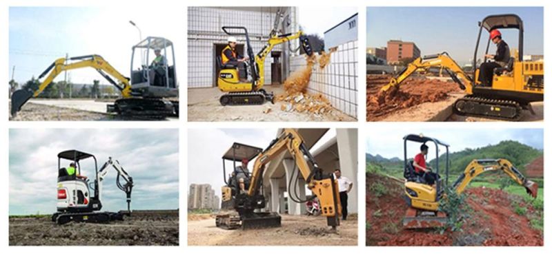 Lugong Excavadora 1 Ton 1.5 Ton 1.8 Ton 2 Ton Hydraulic Crawler Mini Digger Meets Euro 5 Standard