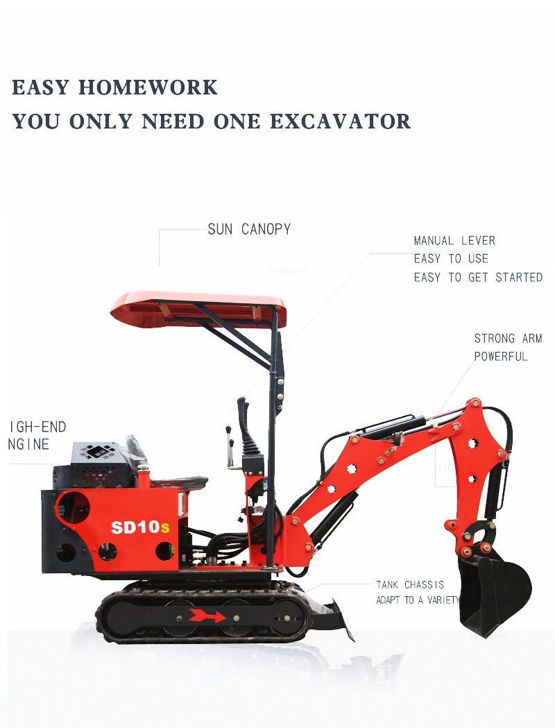 0.8ton 1ton 1.2 Ton 1.6ton 1.8ton 2ton Excavator Breaker Digger Sale New Mini Excavator Low Price Mining Machine Trailer China