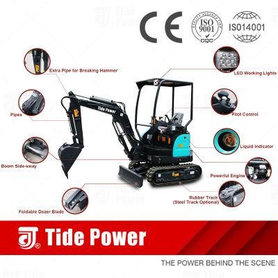 CE EPA China Small Hydraulic Excavators Mini Excavator 1 Ton 2 Ton 3 Ton with Reasonable Price for Mini Excavator for Sale