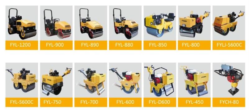 Mini Asphalt Roller Soil Compactor Vibratory Roller Smooth Drum Roller for Sale Fyl-860