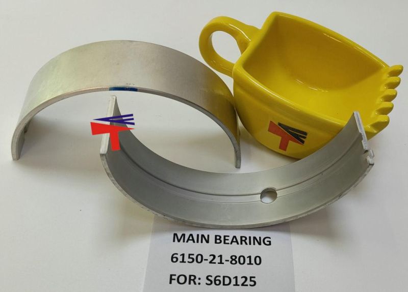 Machinery Engine Main Bearing 6150-21-8010 for Engine S6d125 Spare Parts Excavator PC400-6 PC400-7 PC400-8 Wheel Loader Wa470