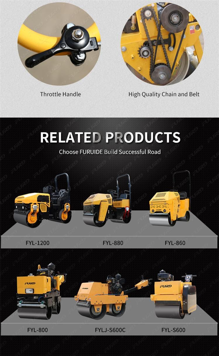 200kg Cheap Price Walk Behind Single Drum Vibratory Road Roller with Petrol Engine