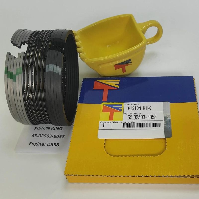 High Quality Diesel Engine Mechanical Parts Piston Ring 65.02503-8058 for Excavator Parts Dh220-7 Dh220-5 Engine Parst dB58 Generator Set