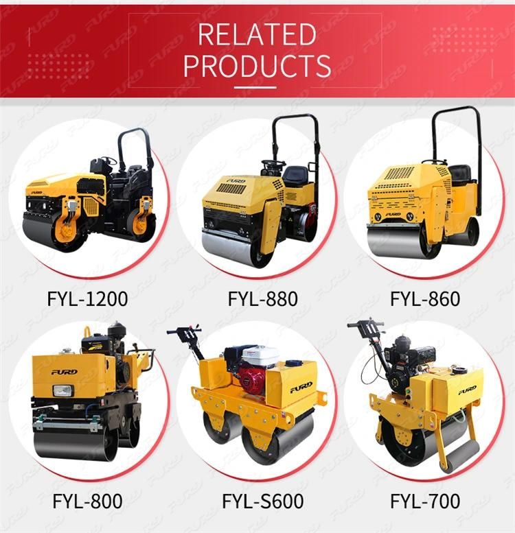 Vibrating Mini Single Drum Road Roller Compaction in Stock Fyl-600