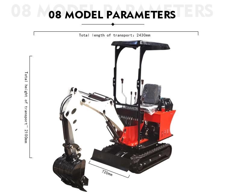 0.8 Ton Tree Planting Digging Machines Hole Digger Small Garden Excavator Mini Track Digger