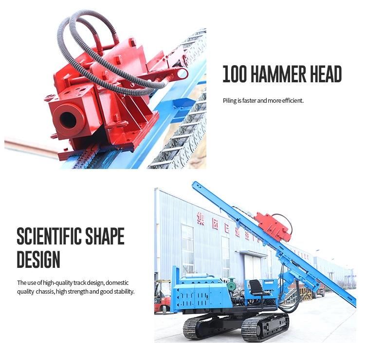 Solar Crawler Hydraulic Pile Driver Post Driver Machine