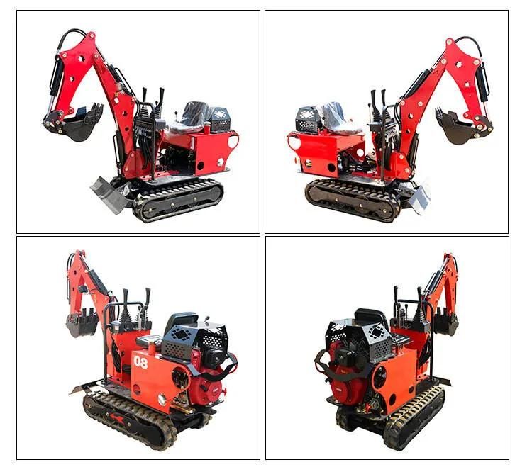 Best Selling High Efficiency 800kg 0.8ton 1ton Hydraulic Crawler Type Digger CE Mini Excavator