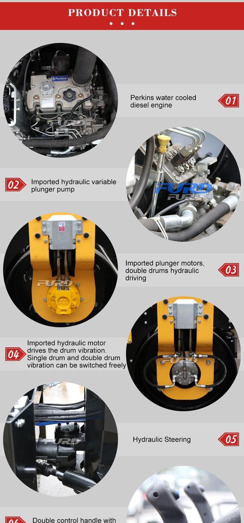 3 Ton Road Roller Double Drum Asphalt Roller for Sale Mexico