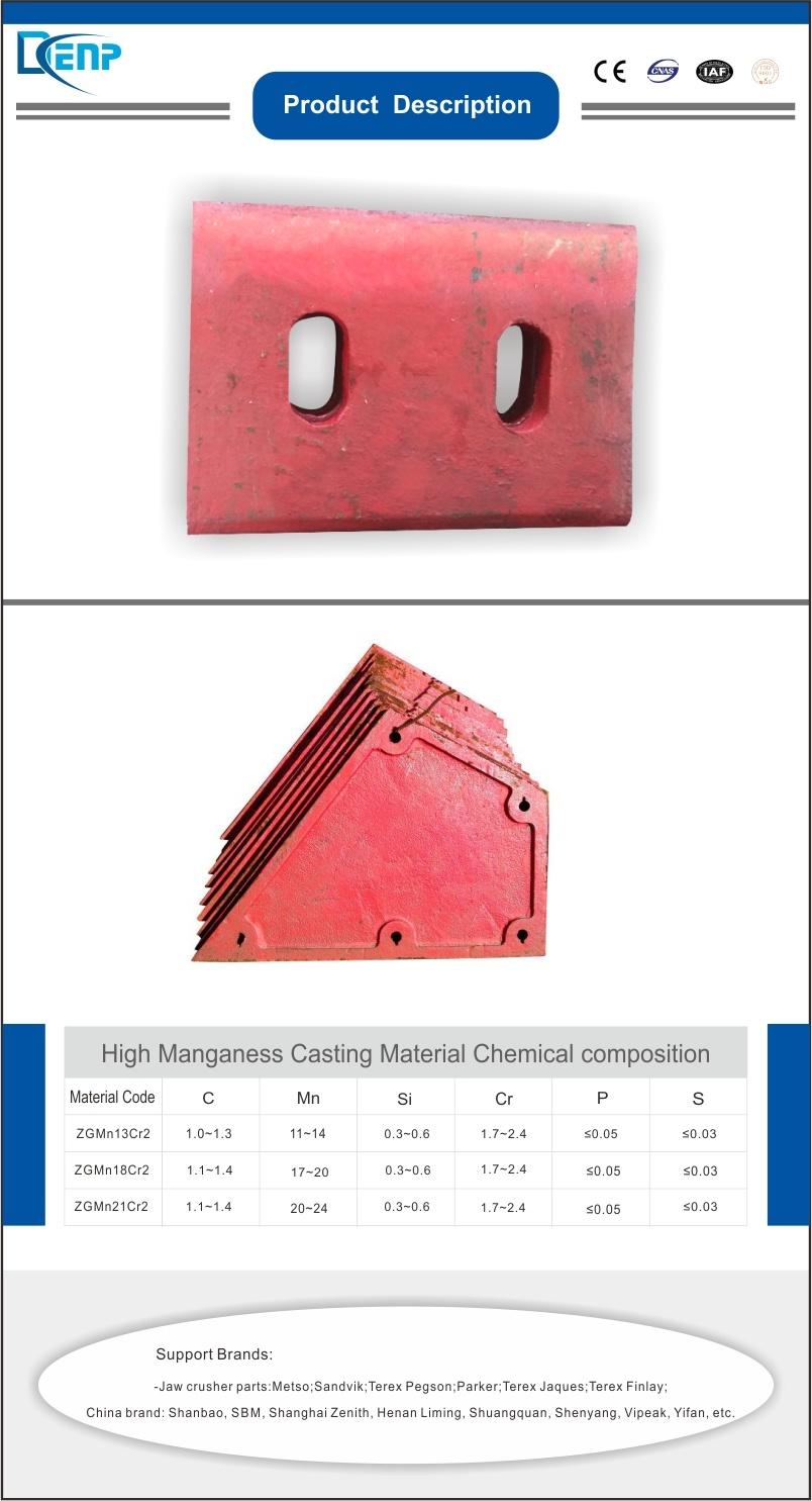 High Manganese Jaw Crusher Toggle Plate for Export
