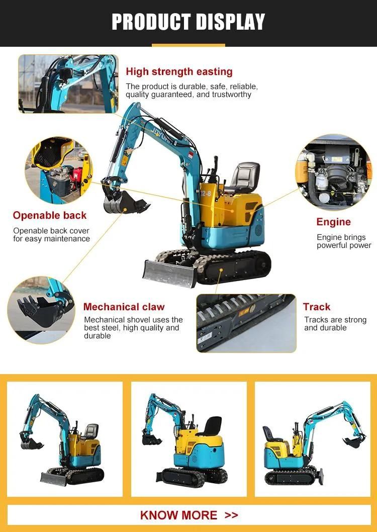 Beautiful Style New Design 1.0 Ton Small Excavator with Famous Engine Hydraulic System for Sale