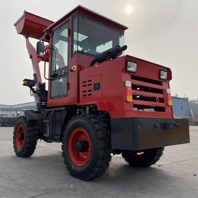 China Factory Wholesale 1/1.2/1.5/2/3tons Small Wheel Loader Small Forklift Skid Steer Loader 4WD Front Loader CE Certification Euro 5 Engine Construction Sit