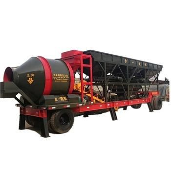 Small Capacity Mini Mobile Concrete Beton Batching Mix Plant with Drum Mixer Twin Shaft Mixer Capacity 20m3 30m3 60m3 100m3