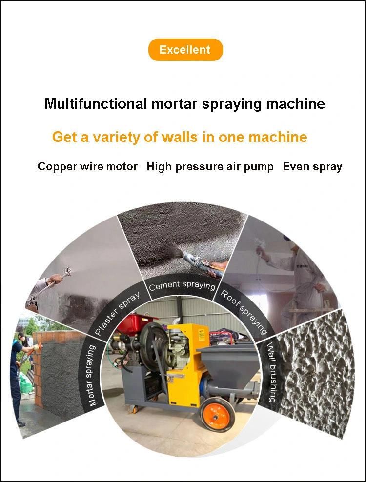 Mobile Cement Mortar Spray Machine for Concrete Wall Decoration