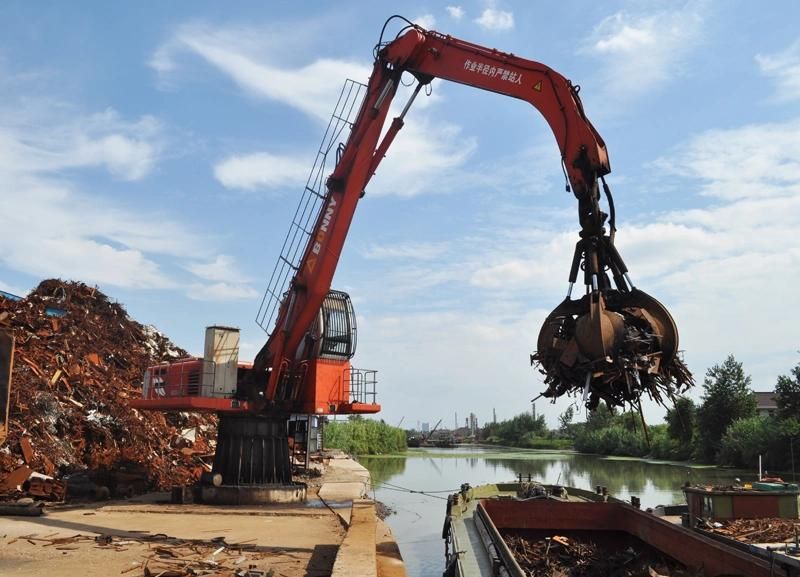 Bonny Wzd42-8c Stationary Electric Hydraulic Material Handler for Unloading Scrap Metal at Wharf From Ship Barge