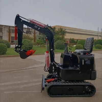 Fast Shipping Mini Rubber Track 1ton Excavator with 800mm Tilt Grading Bucket
