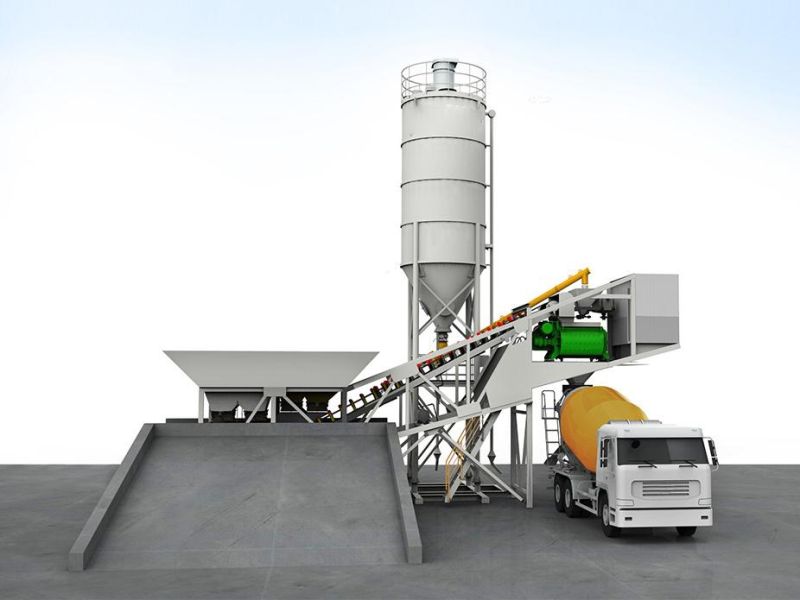 Hzs40 Small Concrete Mixing Plant 40m3/H Mobile Concrete Batching Plant
