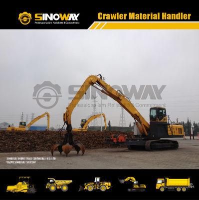 Material Handler Excavator for Bulk and General Cargo Grabbing in Port and Dock