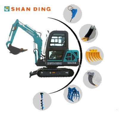 China Brand Shanding Mini Excavator 2.5ton Mini Digger Earth Moving Construction Machinery Excavator