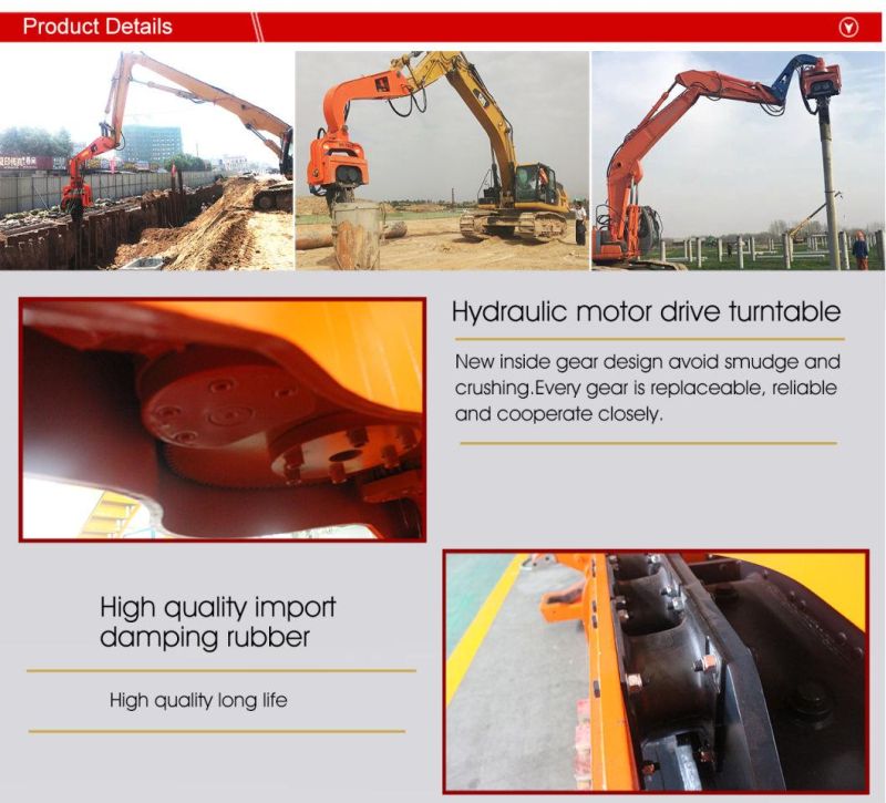 Construction Machinery Pile Driving Equipment Excavator Hydraulic Vibratory Pile Driver Attachment for Round Pile/Square Pile/Bucket Pile