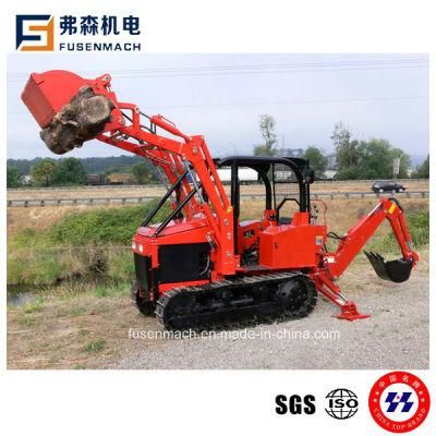 Mini Track Tractor Garden Bulldozer Mini Dozer Tracked Bulldozer Fdt356s-SA with Front End Loader and Backhoe with Ce and EPA