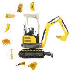 Farm Use 2ton Multifunction Mini Digger Machine Mini Crawler Excavator with Attachments for Sale