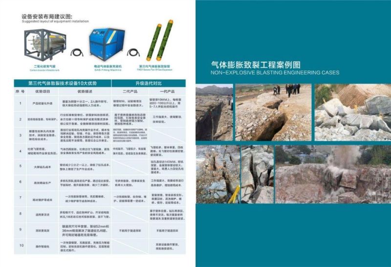 Carbon Dioxide Gas Expansion Using in Quarrying Exploration Construction