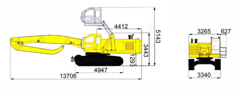 50 Ton Crawler Material Handling Machine with Hydraulic Lift Magnet