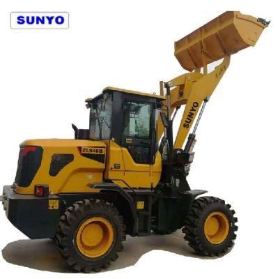Sunyo Brand Wheel Loader Model Zl940b Mini Loader as Skid Steer Loader with Quality Construction Equipments.