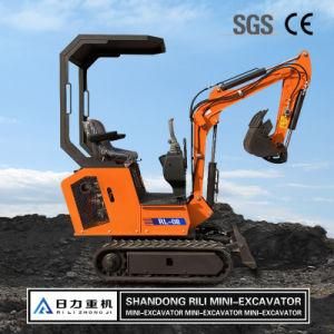 0.8 Ton Mini Digging Machine Bucket Track Excavator Chain Excavator for Garden