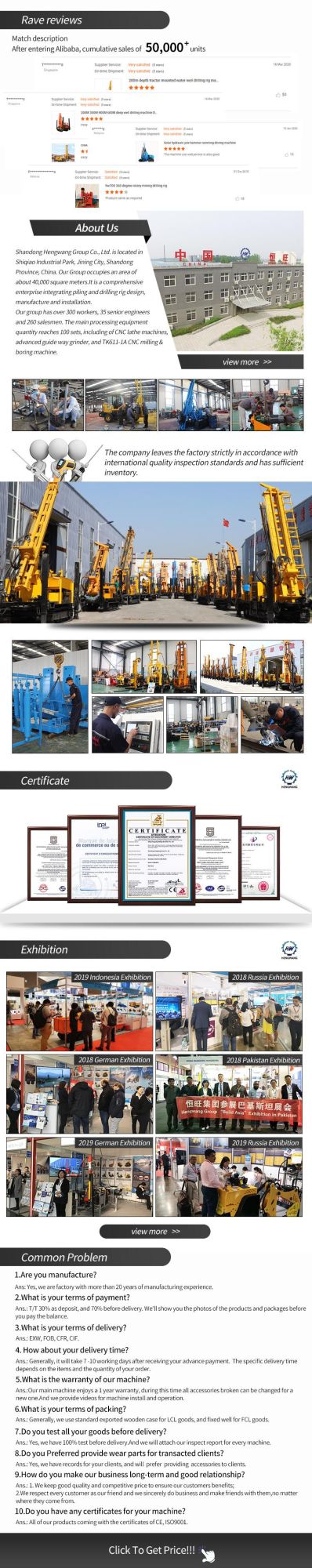 Hengwang Brand New Design Pile Driver with Ce Certificate