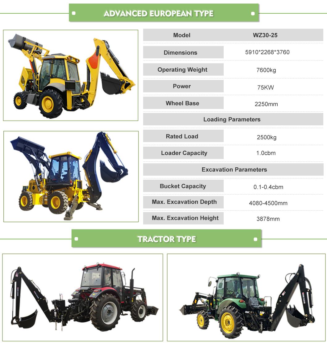 Latest Type Mini Wheel Loader Backhoe Russia Euro Backhoe for Sale