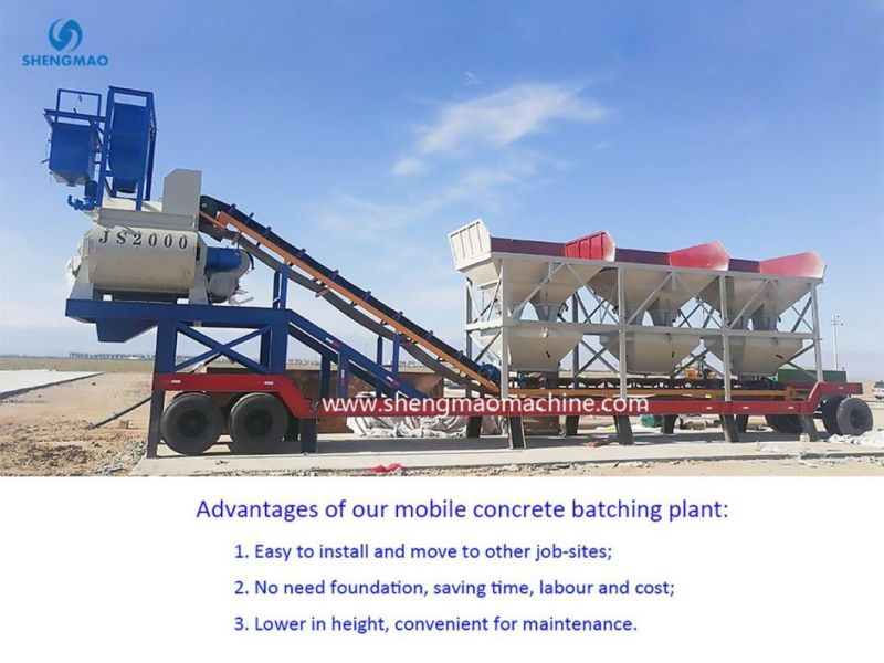 20m3/H 30m3/H 60m3/H 100m3/H Ready Wet Mix Mini Small Portable Mobile Concrete Batching Mixing Plant