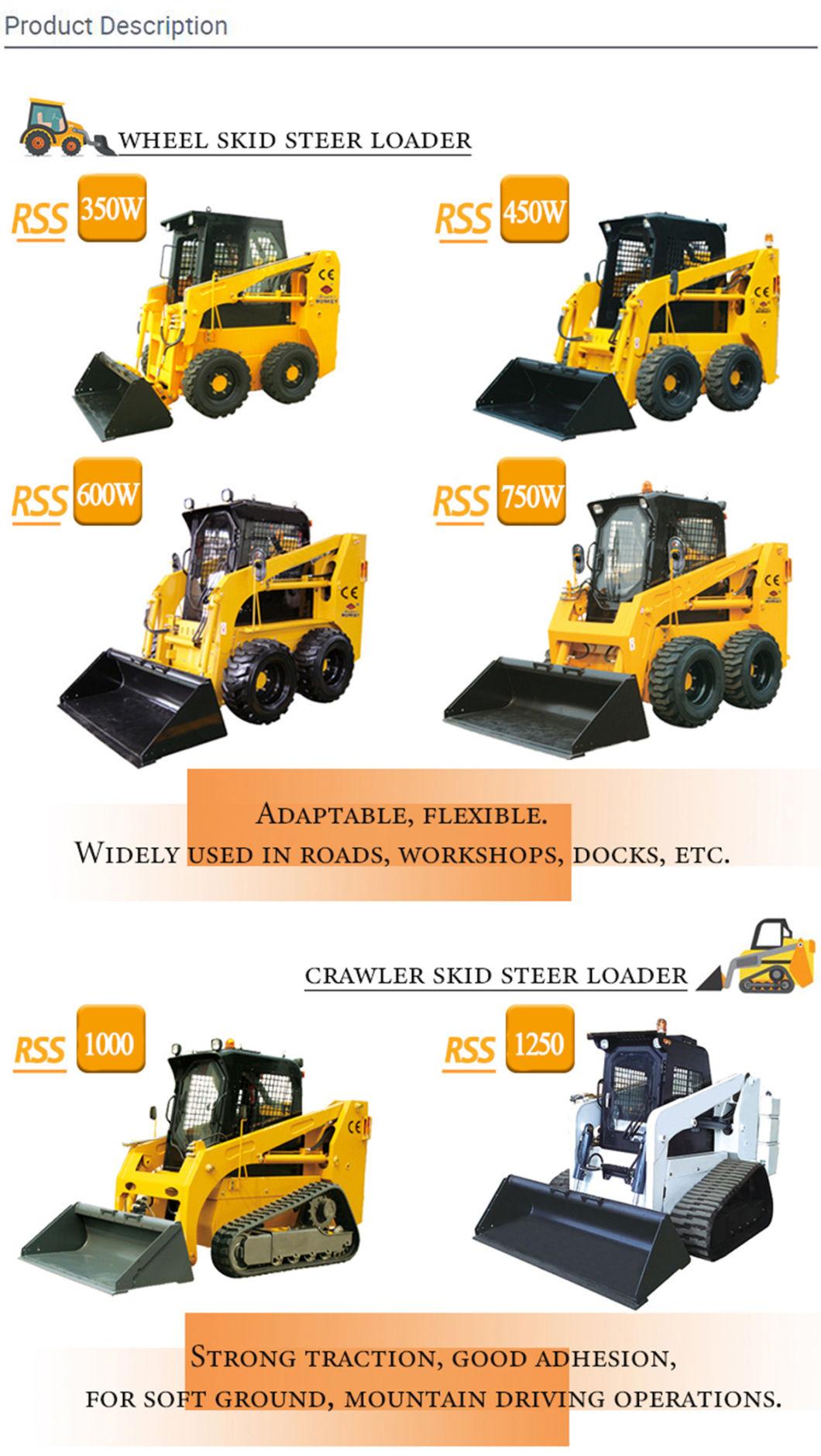 Chinese Ts100 Used Skid Steer Tracked Loader with Attachments