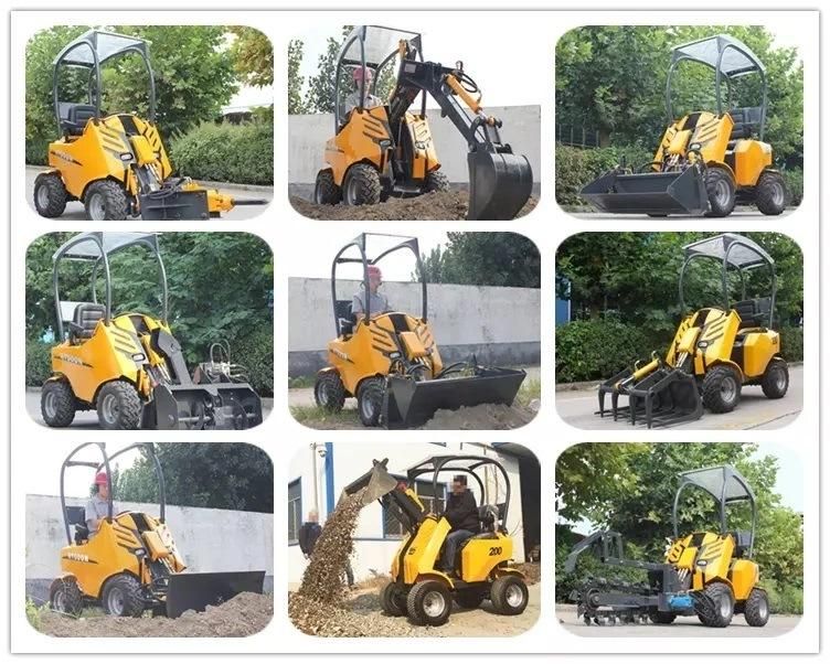 Chinese Best Cheap Mini Skid Steer Loader Wheel with Attachment Price for Sale