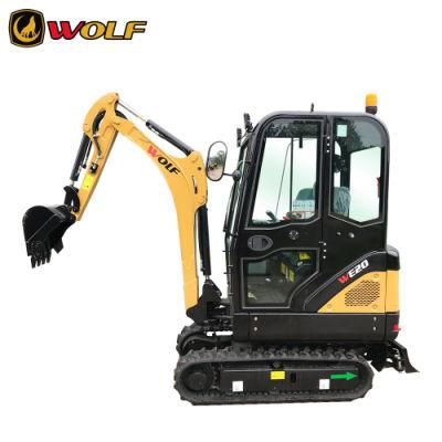 Wolf Euro V Hydraulic Mini Excavator 2ton Excavator with Cabin